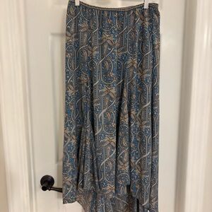 Max Studio Blue Paisley High Low Skirt